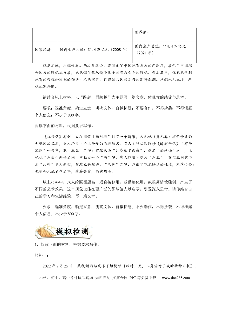 高考语文 专题18 作文-2023年高考语文毕业班二轮热点题型归纳与变式演练（全国通用）（原卷版）(1).docx