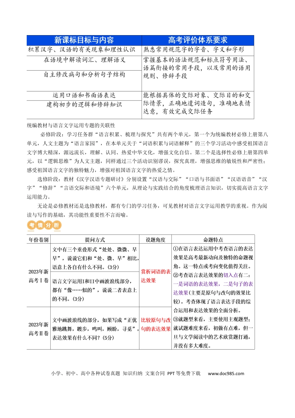 高考语文 专题26+语言的表达效果类新题型（讲义）-2024年高考语文二轮复习讲练测（新教材新高考）(1).docx
