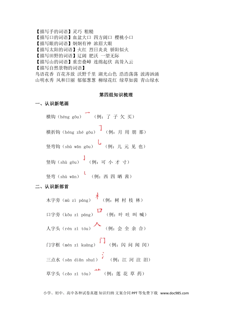 【知识点归纳总结】人教小学语文 1年级上人教小学语文1.doc