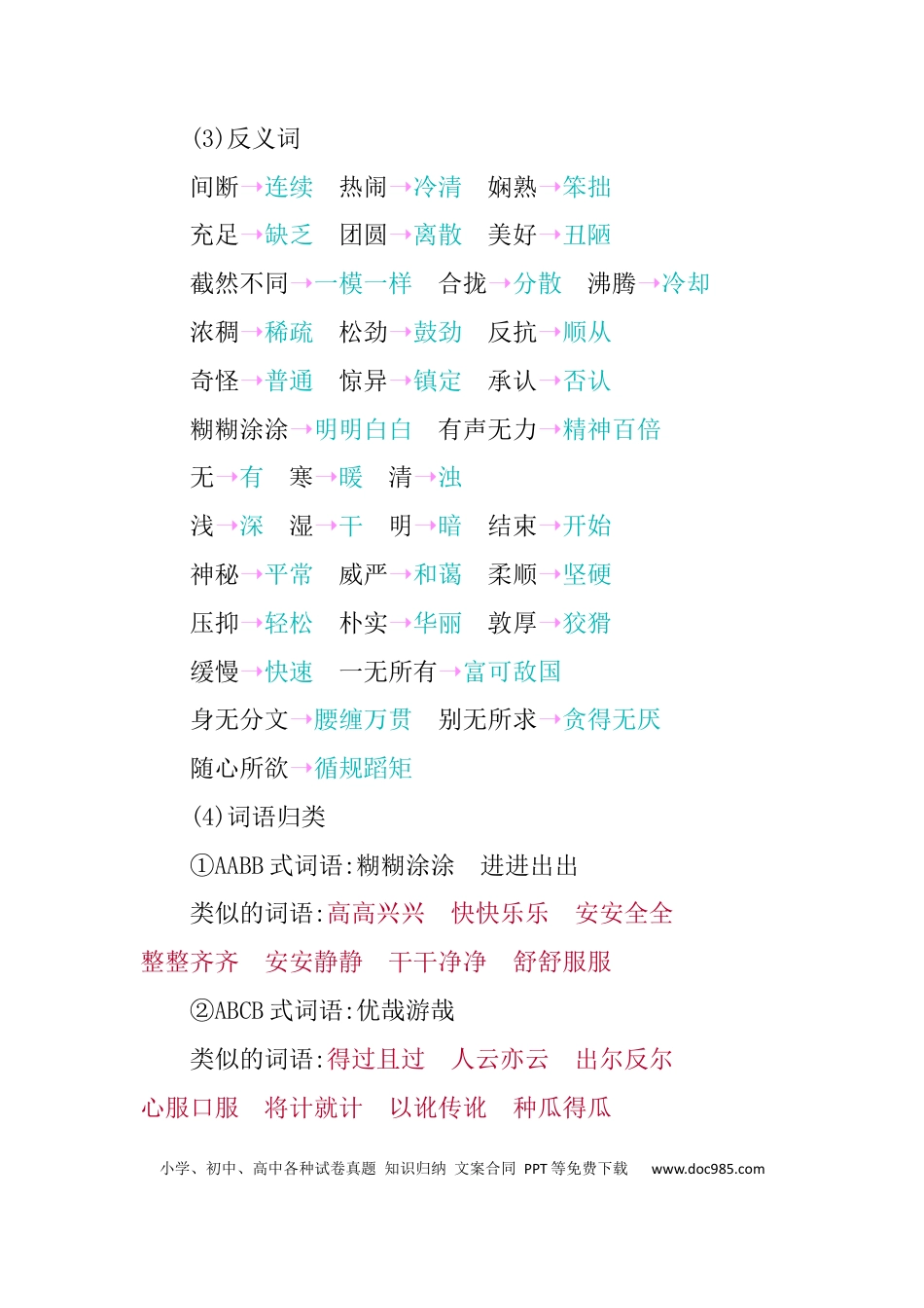 人教小学语文6下 单元知识点小结第一单元知识小结.docx