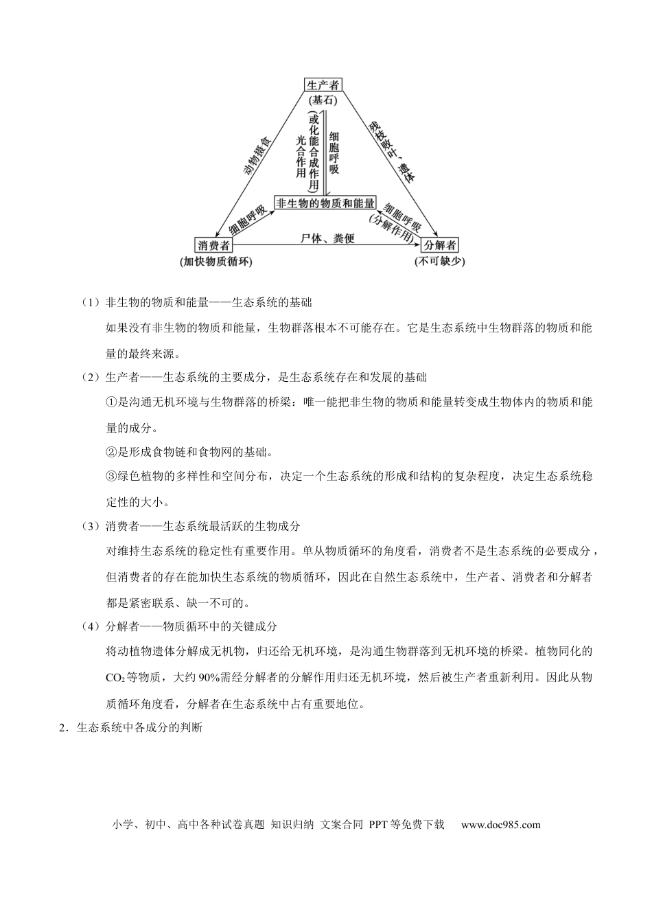 解密21 生态系统的结构和功能（讲义）-【高频考点解密】2021年高考生物二轮复习讲义+分层训练.docx