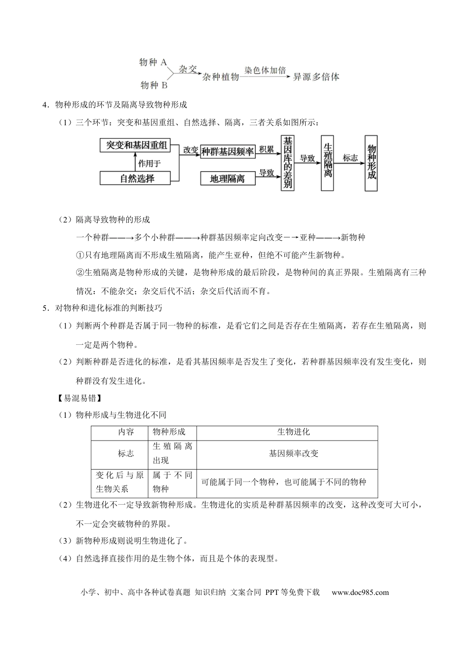 解密14 生物的进化（讲义）-【高频考点解密】2021年高考生物二轮复习讲义+分层训练.docx