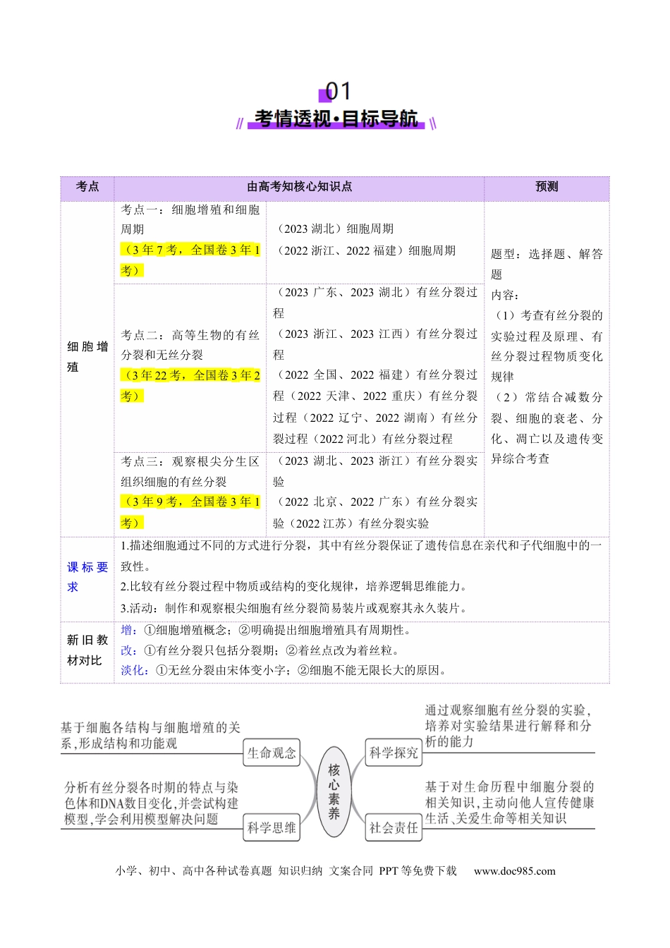 第12讲 细胞增殖（讲义）（原卷版）.docx