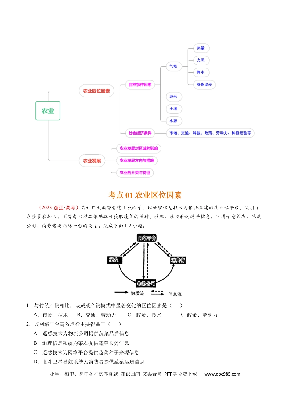 专题10  农业-学易金卷：五年（2019-2023）高考地理真题分项汇编（解析版）.docx