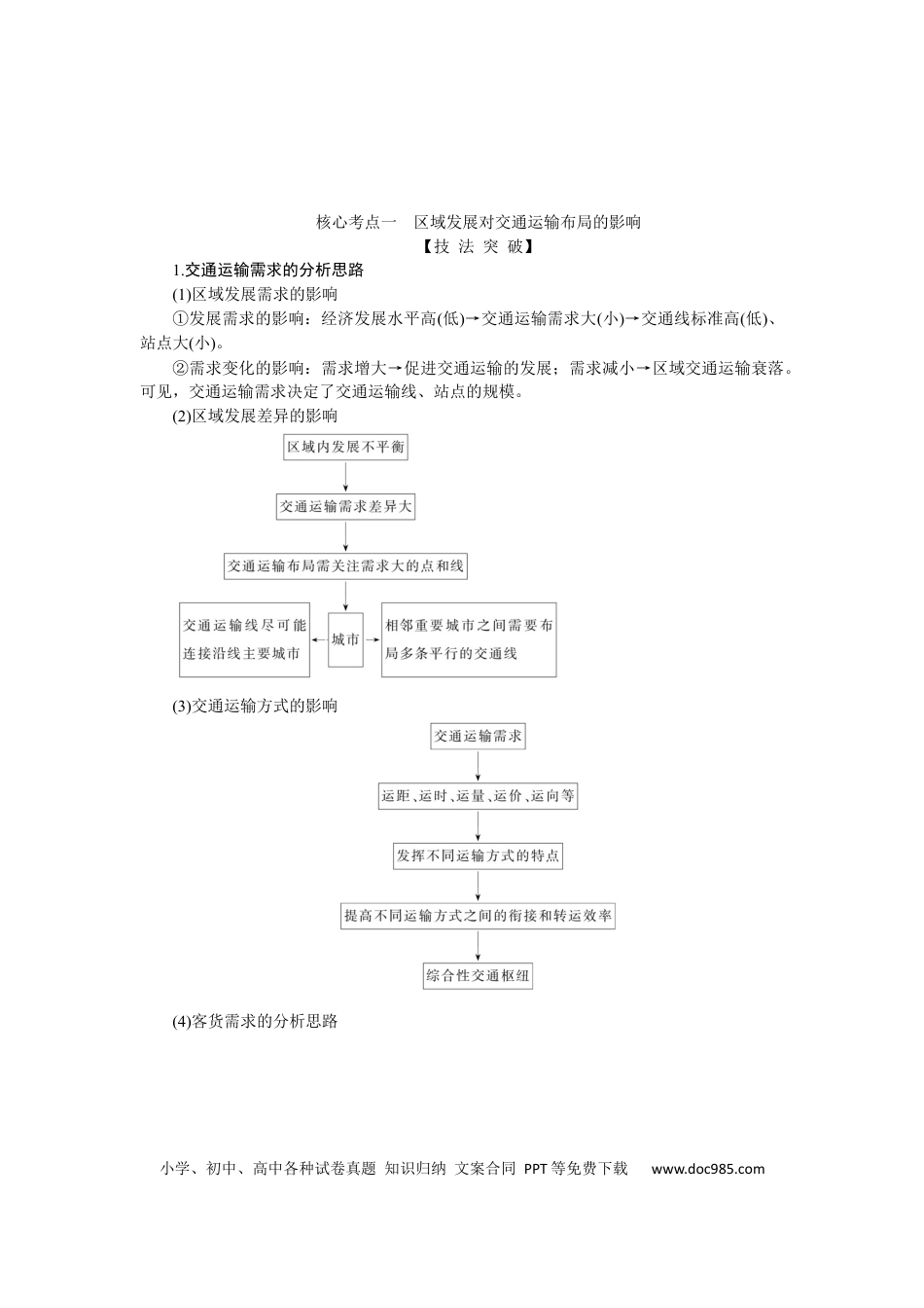 2023届高三地理二轮专题复习学案 专题九 交通运输布局.docx