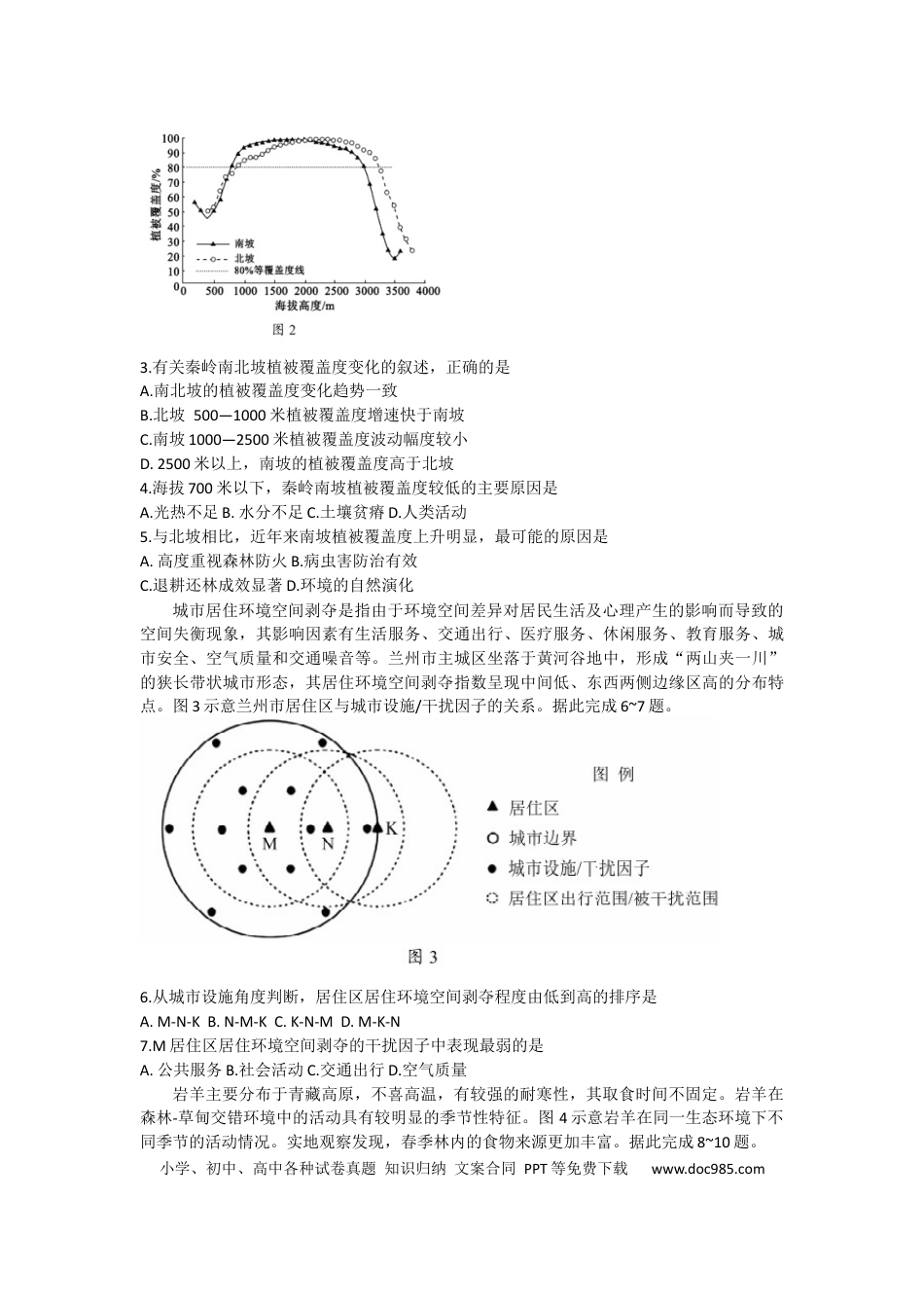 2023届湖南省永州市高三第二次适应性考试（二模）地理试题.docx