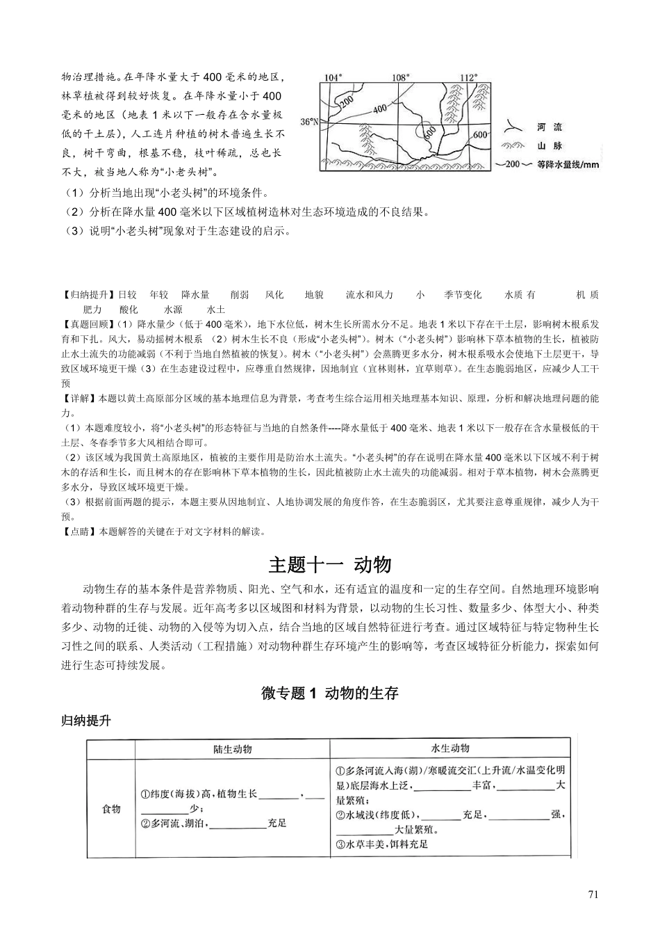 【整合突破专题学案】主题十一：动物（高三地理自主复习资料，pdf版）.pdf