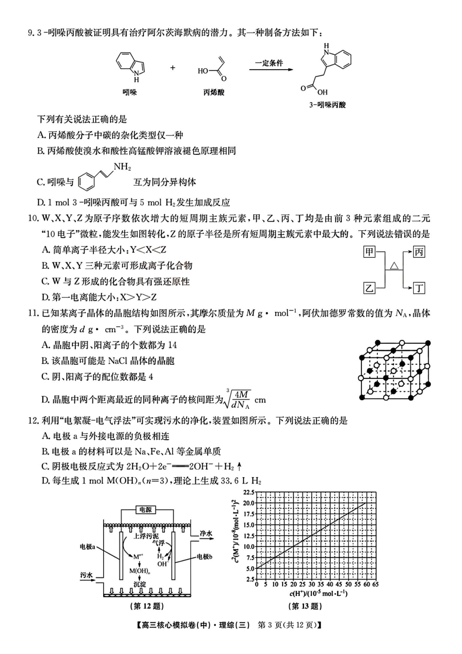 高考化学2023届新高考高三核心模拟卷（中）理综 .pdf
