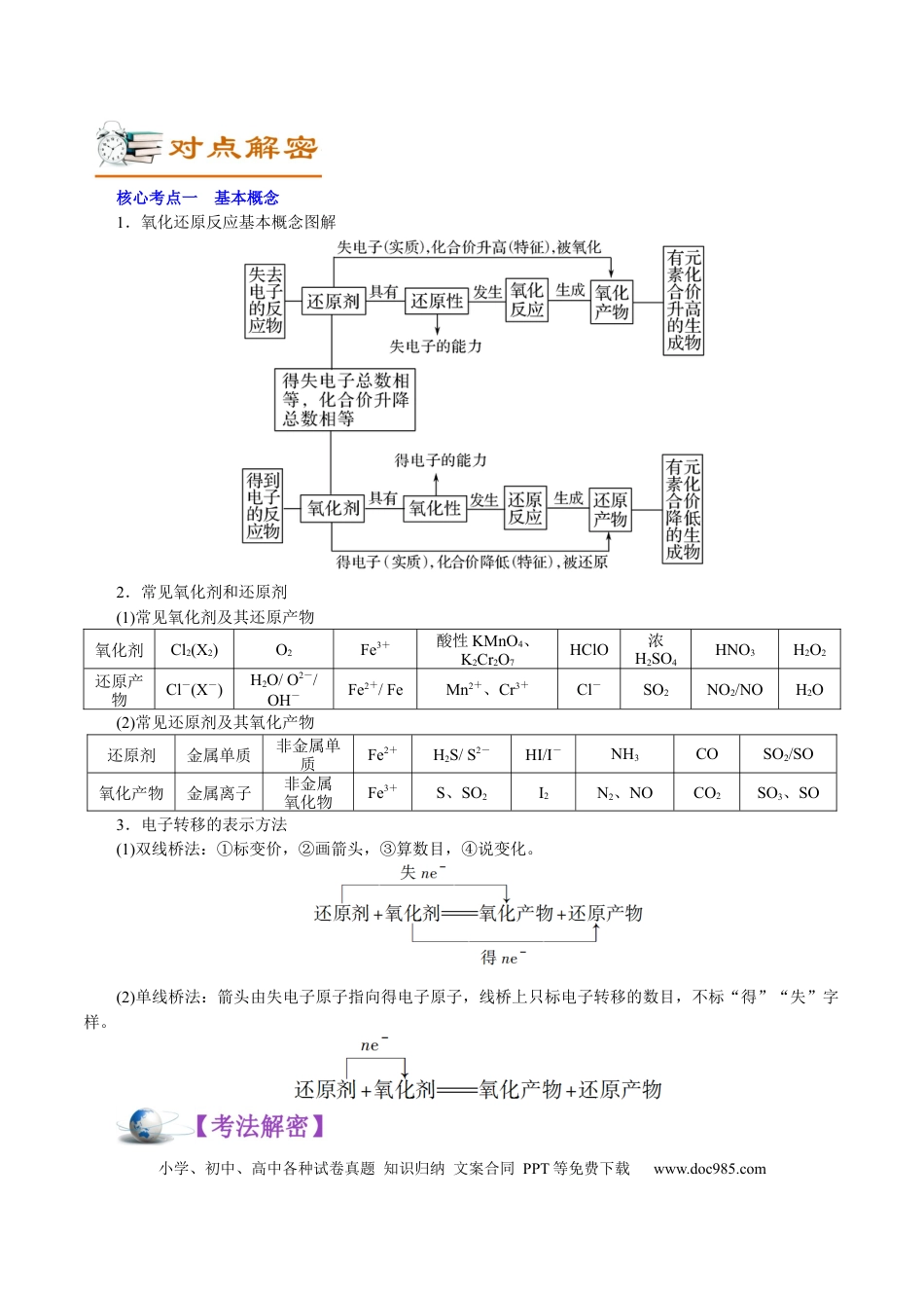 高考化学解密03  氧化还原反应(讲义)-【高频考点解密】2021年高考化学二轮复习讲义+分层训练.docx
