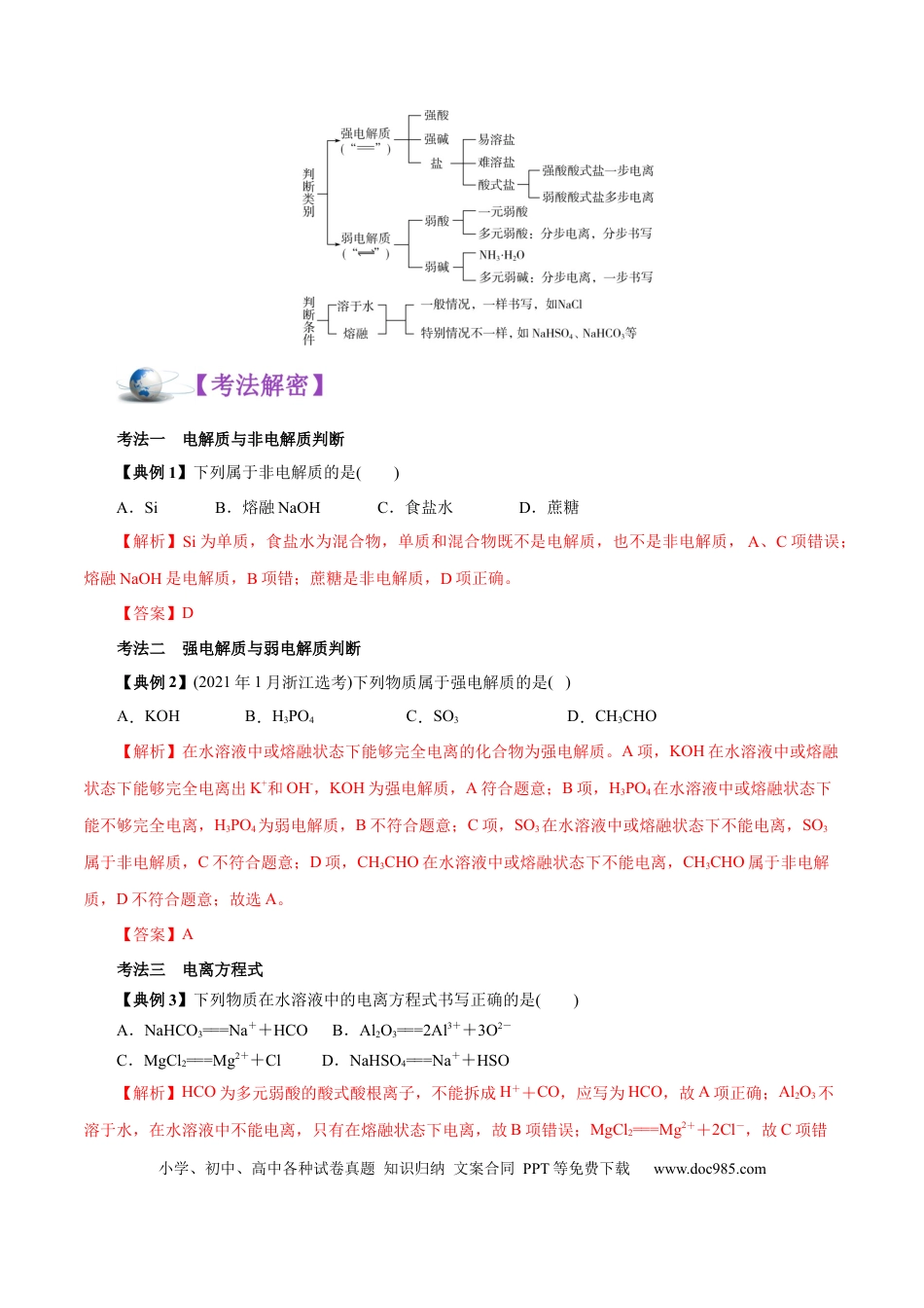 高考化学解密04  离子反应（讲义）-【高频考点解密】2021年高考化学二轮复习讲义+分层训练（浙江专版）.docx