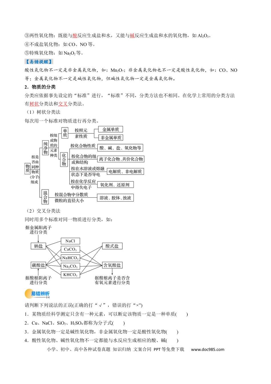 高考化学考点01  物质的分类及转化（核心考点精讲精练）-备战2025年高考化学一轮复习考点帮（新高考通用）（解析版）.docx