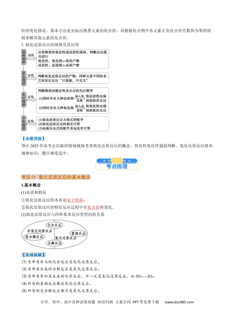 高考化学考点04  氧化还原反应的基本概念和规律（核心考点精讲精练）-备战2025年高考化学一轮复习考点帮（新高考通用）（解析版）.docx