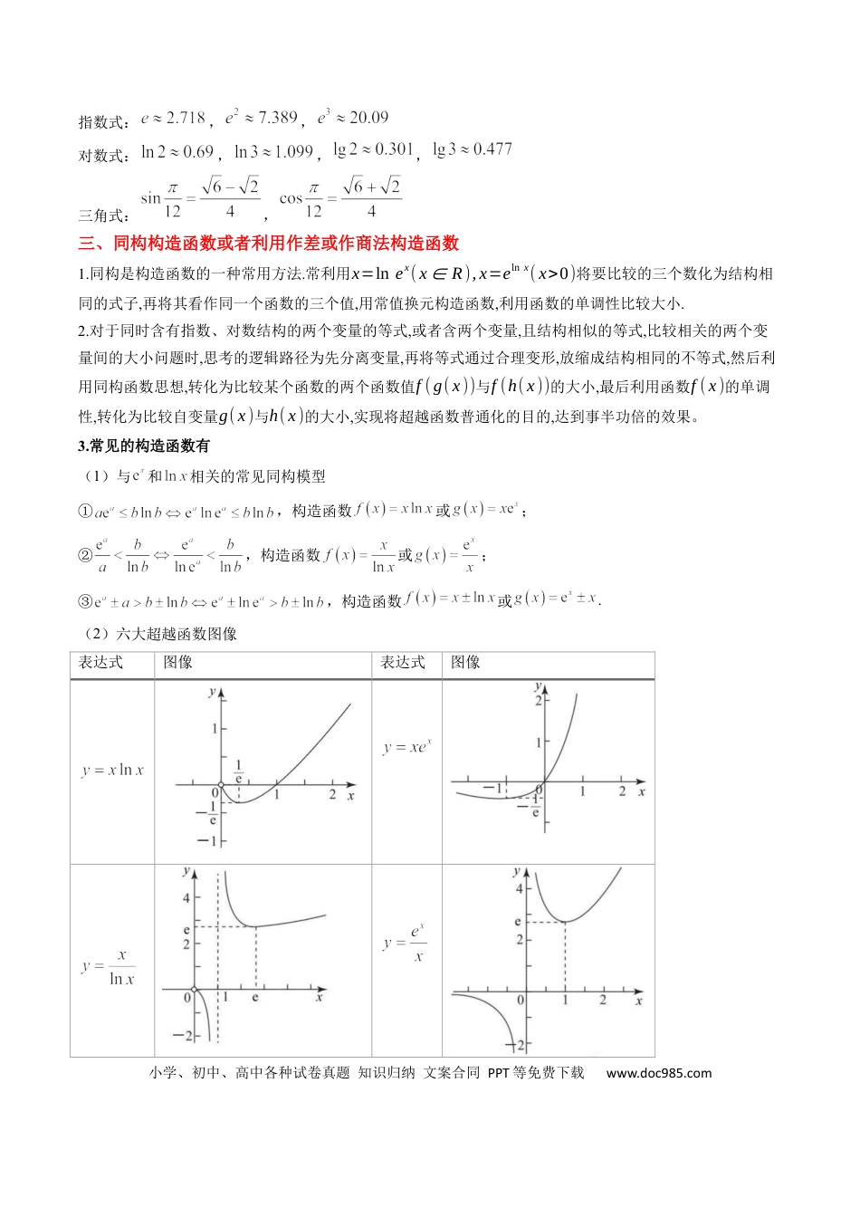 高考数学思维拓展04 指对幂值的比较大小的常见七大类型（精讲+精练）-2025年高考数学一轮复习讲义及高频考点归纳与方法总结（新高考通用）解析版.docx