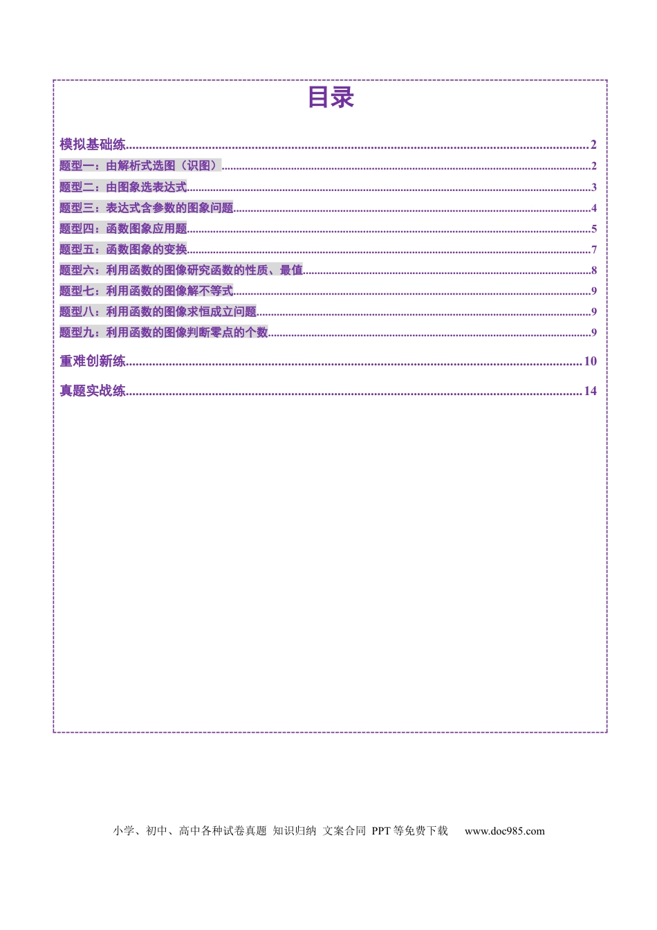 高考数学第06讲 函数的图象（九大题型）（练习）（原卷版）.docx