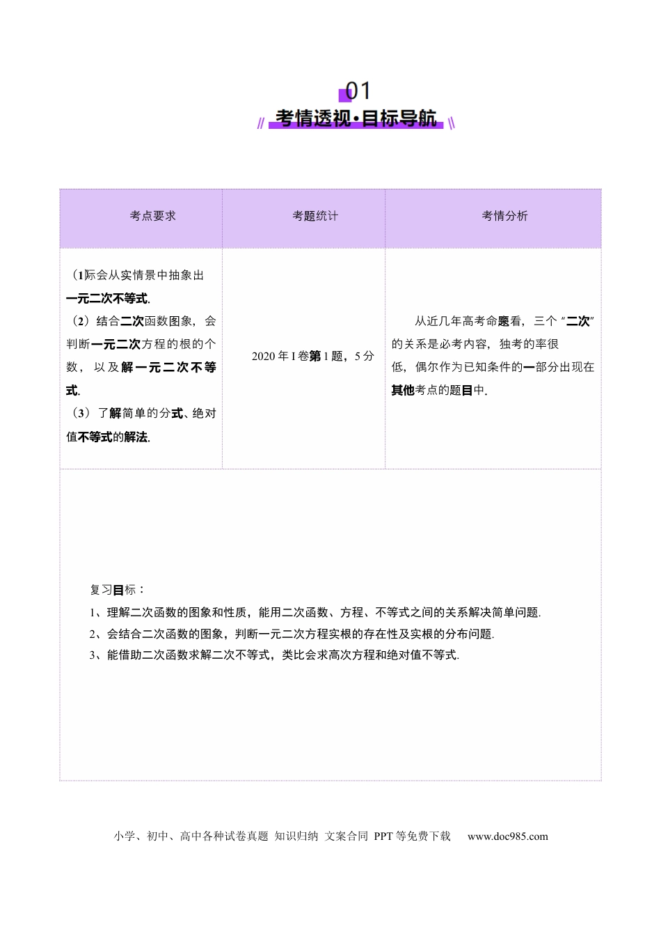 高考数学第05讲 一元二次不等式与其他常见不等式解法（十大题型）（讲义）（解析版）(1).docx