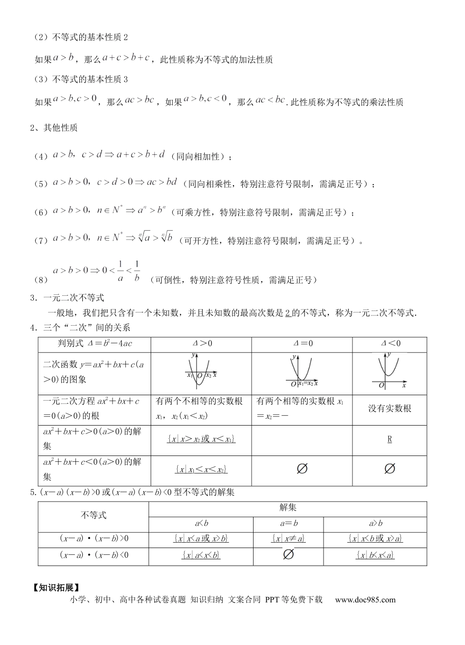 高考数学考点03 不等式性质与一元二次不等式（重点）-备战2022年高考数学一轮复习考点微专题（新高考地区专用）.docx