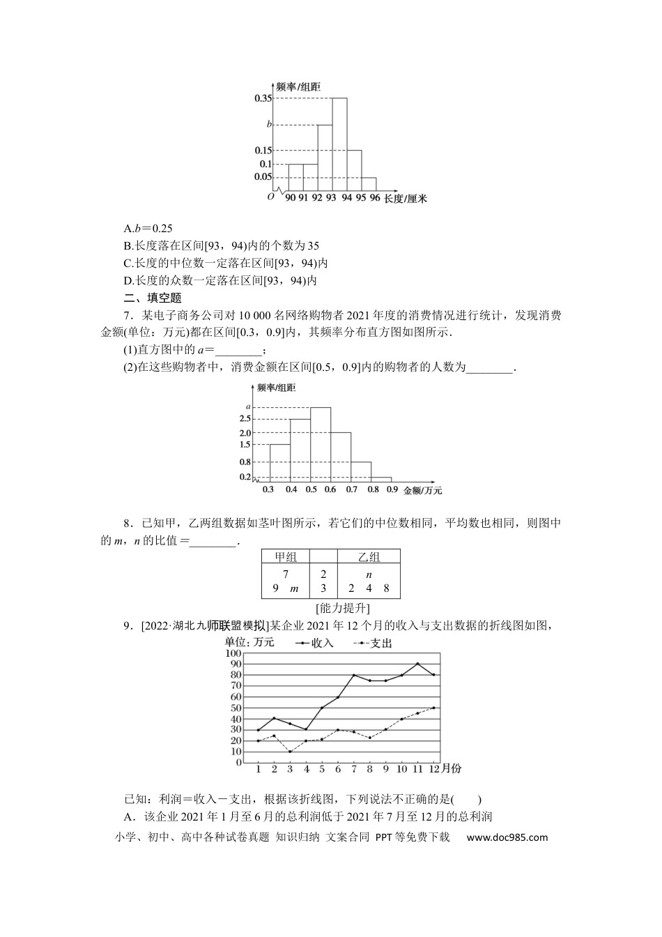 高考数学专练58　统计图表、用样本估计总体.docx