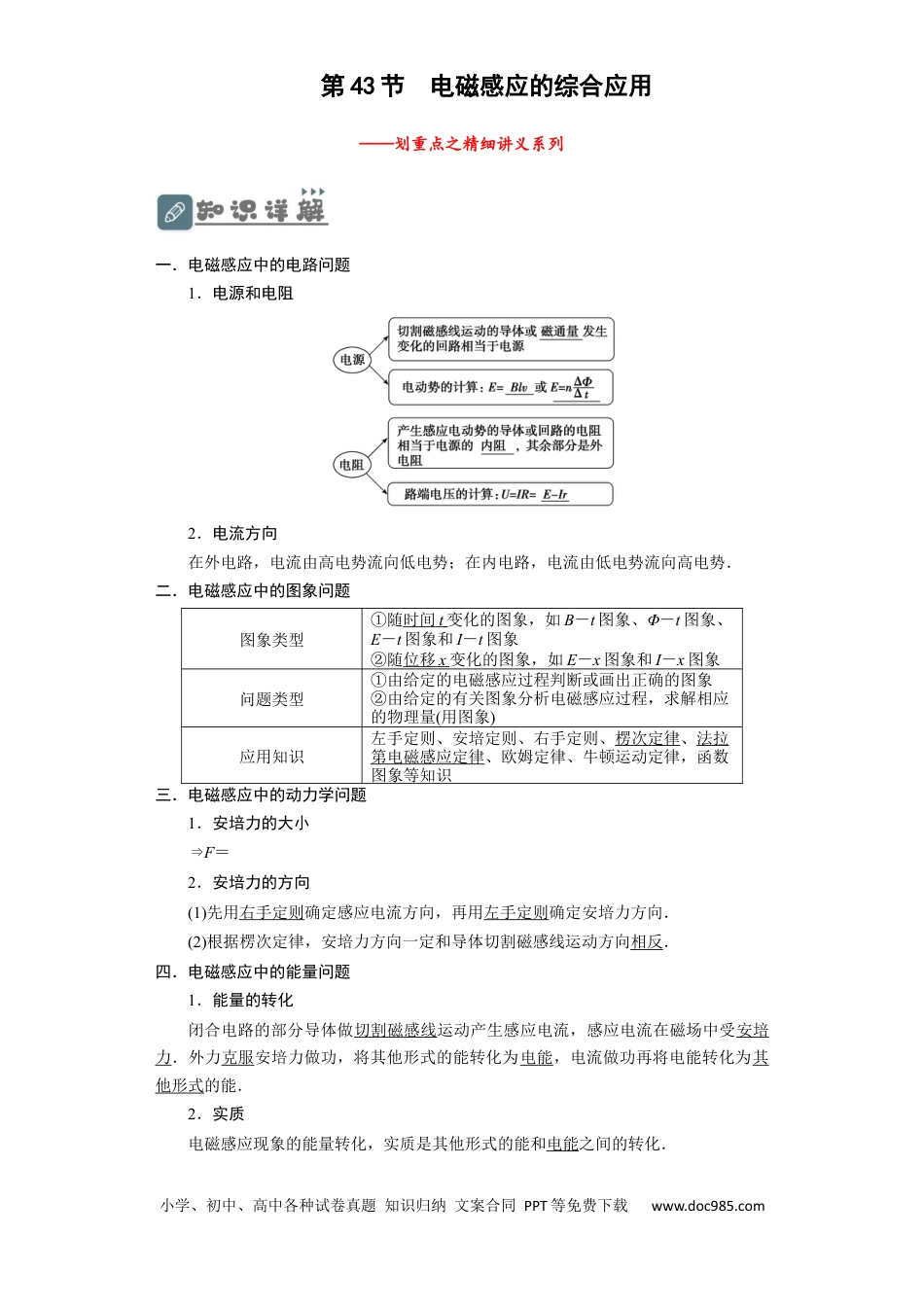 高考物理第43讲 电磁感应的综合利用（解析版）.docx