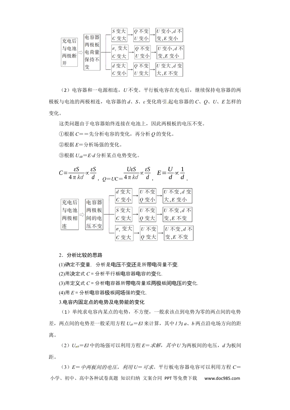 高考物理第28讲　电容动态分析及带电粒子在电场中的运动（解析版）.docx