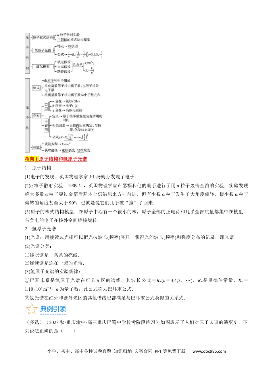 高考物理考点56　原子结构　原子核（原卷版）.docx