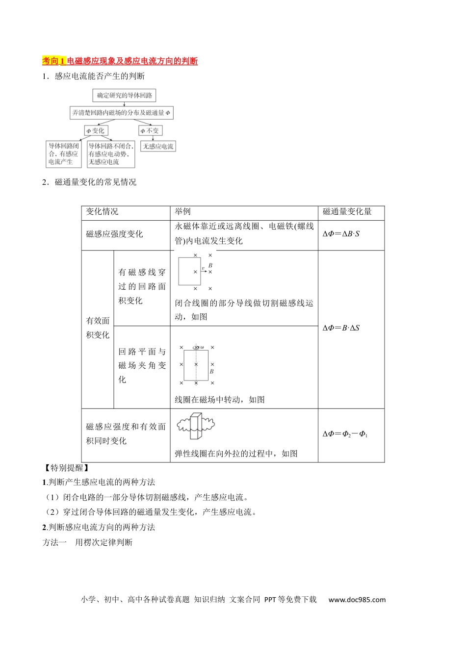 高考物理考点48  电磁感应现象  楞次定律（原卷版）.docx