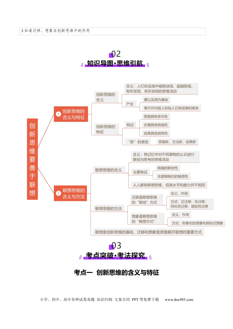 高考政治第11课 创新思维要善于联想（讲义）（解析版）.docx