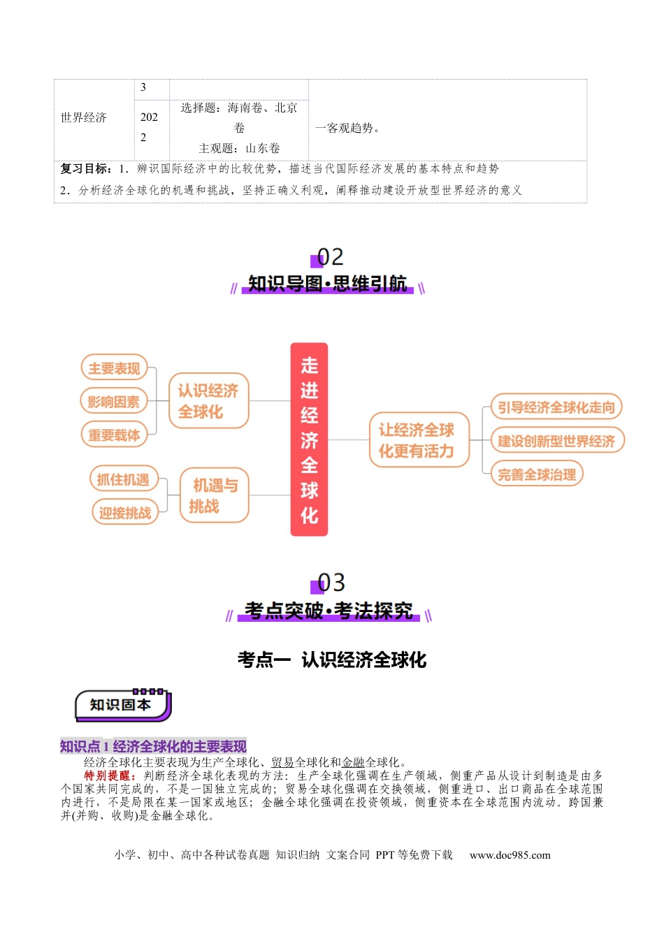 高考政治第06课  走进经济全球化（讲义）（解析版）.docx