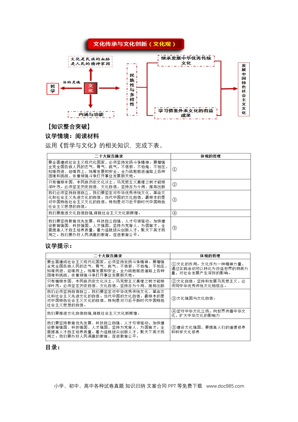高考政治专题十++文化传承与文化创新+（教学设计）-2023年高考政治二轮复习讲练测（新高考专用）.docx
