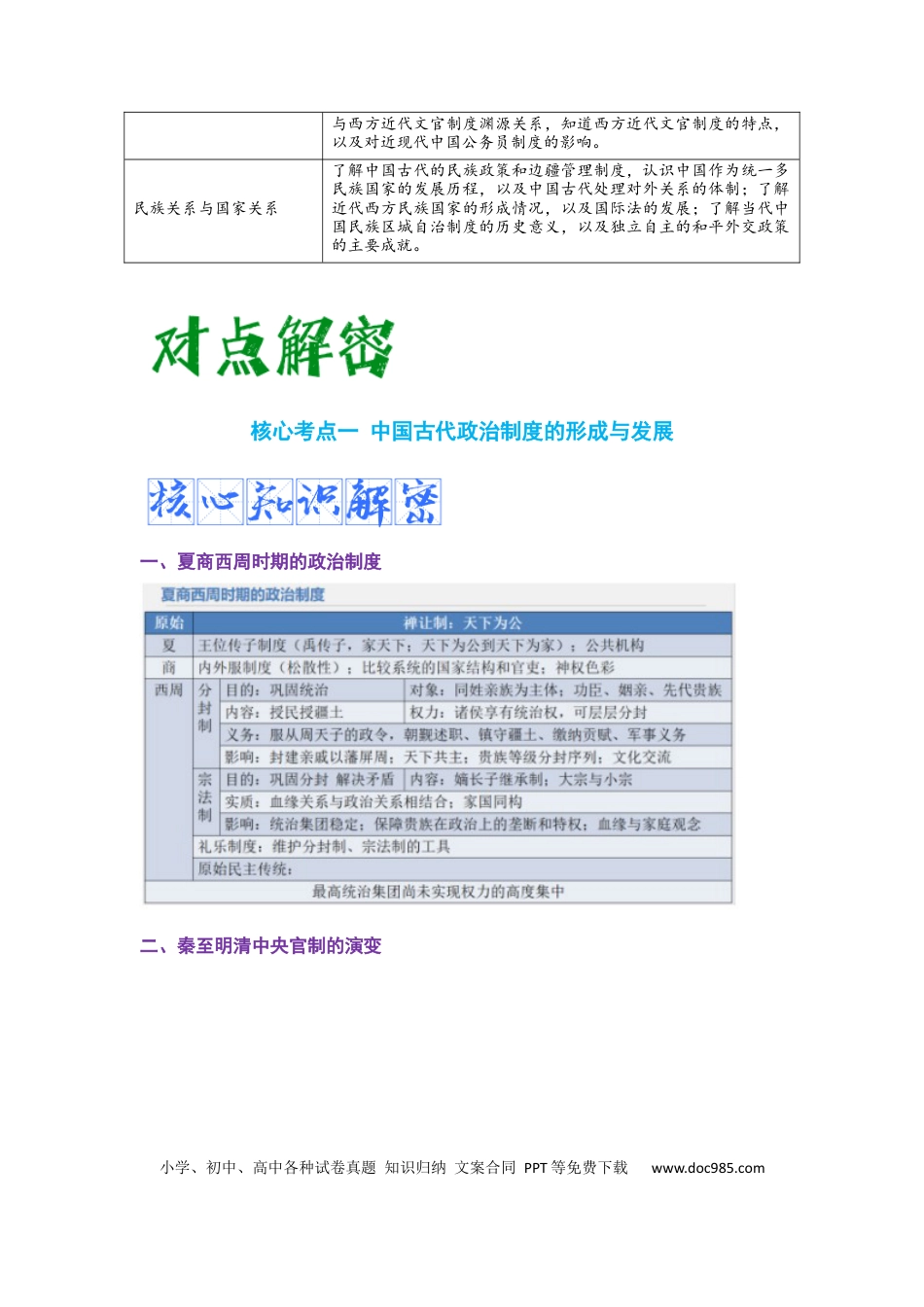 高考历史 解密13 选择性必修一：国家制度与社会治理（复习讲义）-【高频考点解密】2023年高考历史二轮复习讲义+分层训练 .docx