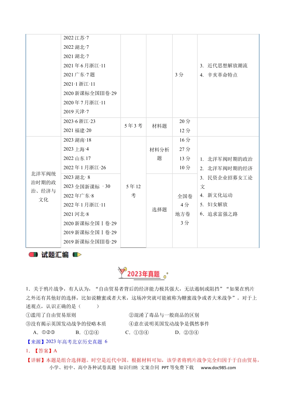 高考历史 专题05 晚清到清末民初的内忧外患与救亡道路（解析版）.docx