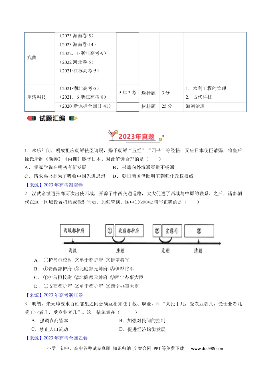 高考历史 专题04 明清社会转型（原卷版）.docx