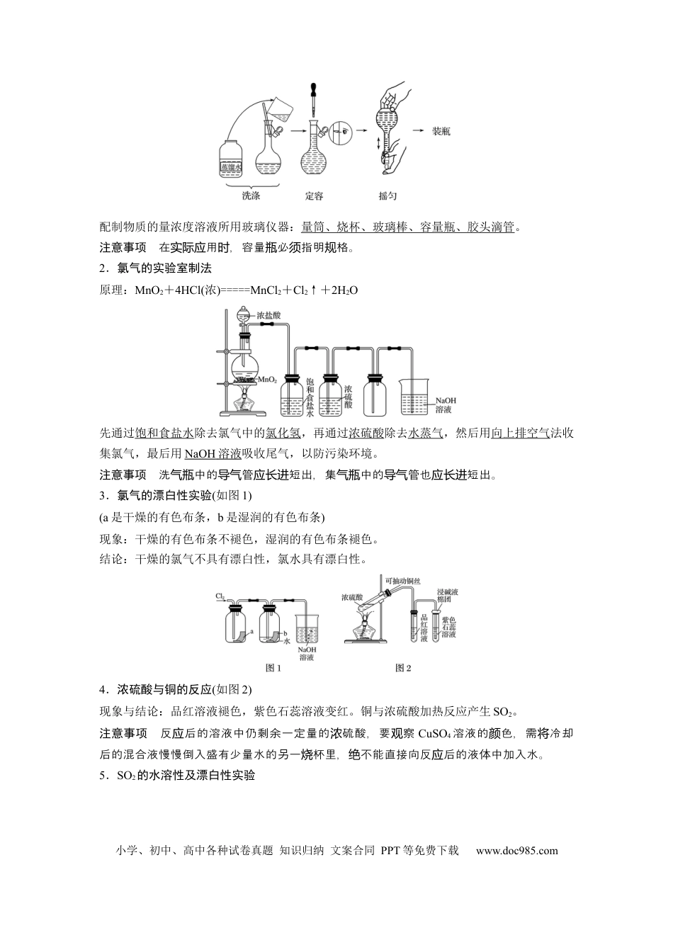 【化学030】高考化学实验常考知识及装置图.docx