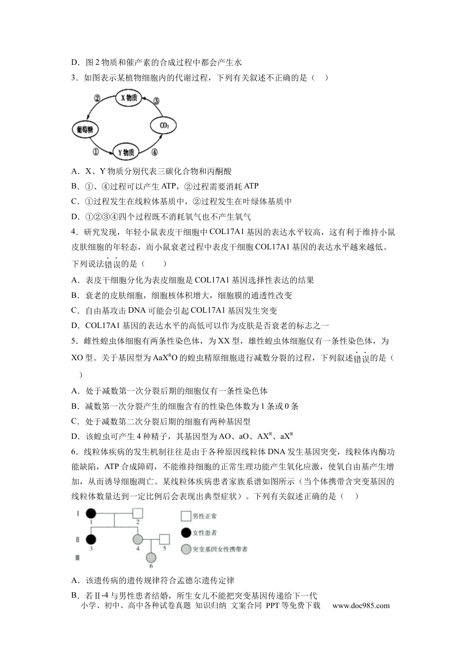 高三生物生物（辽宁卷）（考试版）.docx