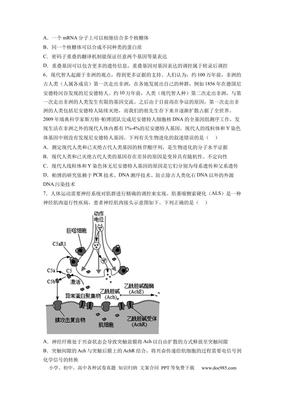 高三生物生物（山东卷）（考试版）.docx