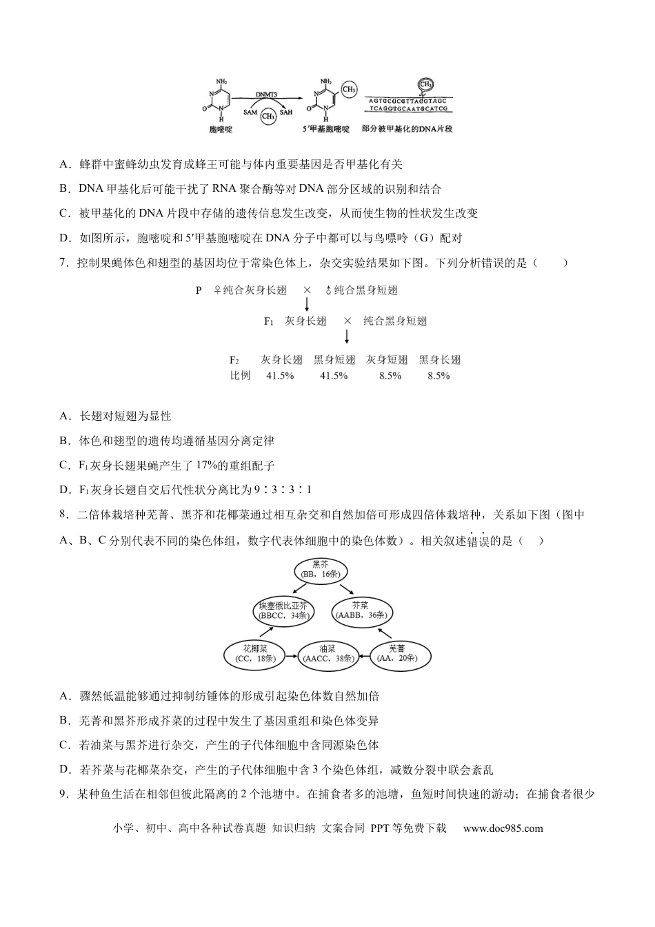 高三生物生物（北京卷）（考试版）.docx