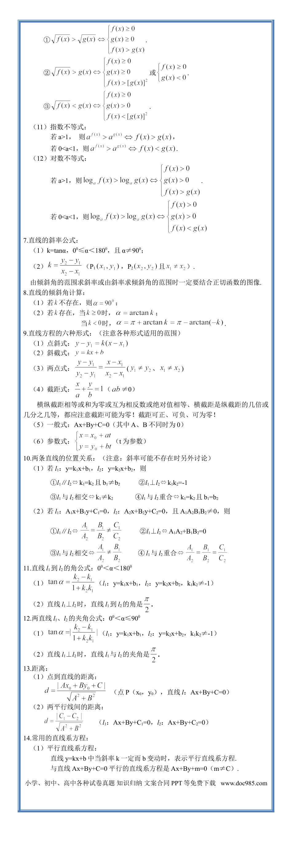 高中数学常用公式与证明专题.doc