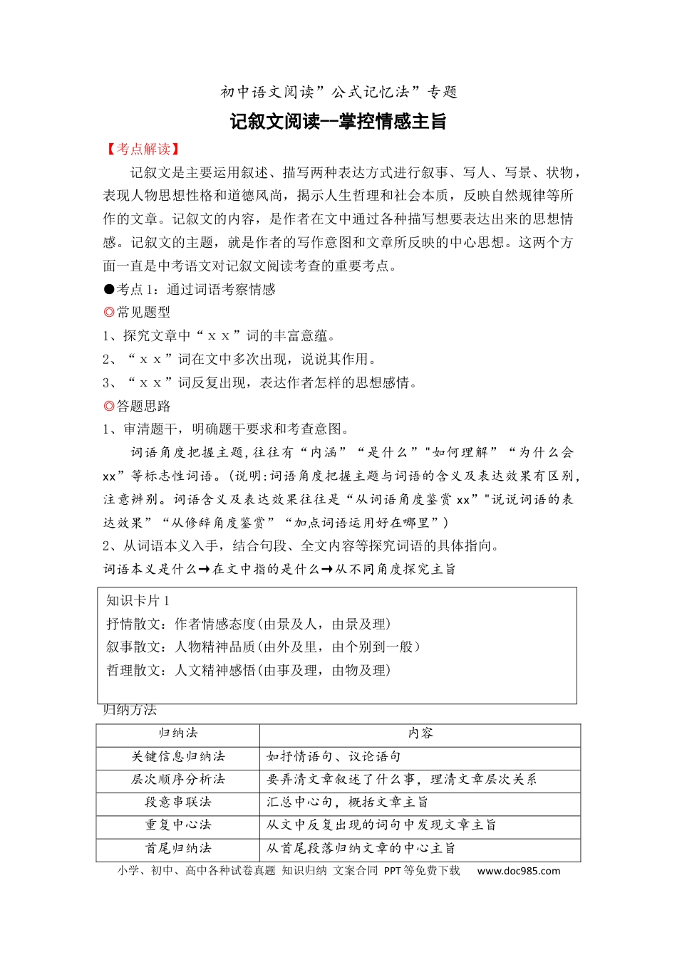 27 记叙文阅读之掌控情感主旨（12页）.docx