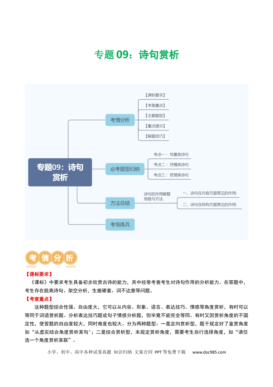 专题09：古诗词鉴赏之诗句赏析（原卷版）.docx