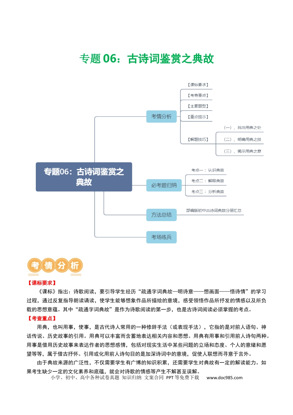 专题06：古诗词鉴赏之典故（原卷版）.docx