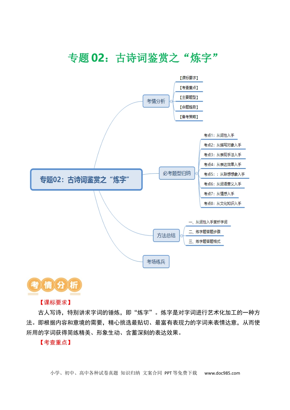 专题02：古诗词鉴赏之“炼字”（解析版）.docx