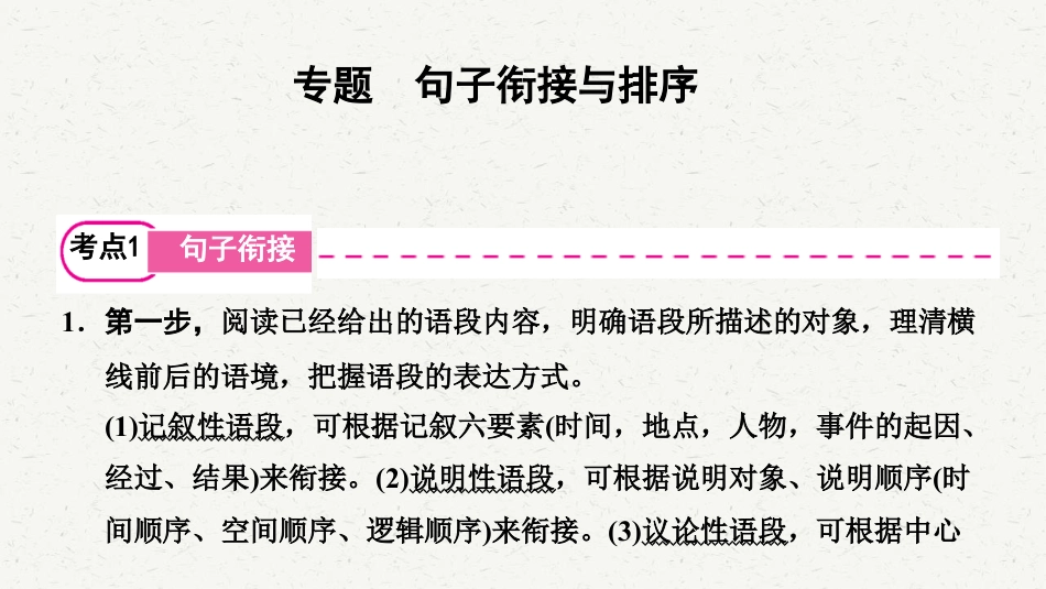 初中语文解题方法点拨 句子衔接与排序 (共14张PPT).pdf