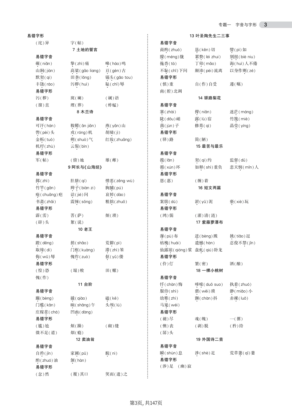 初中语文总复习专题知识要点.pdf