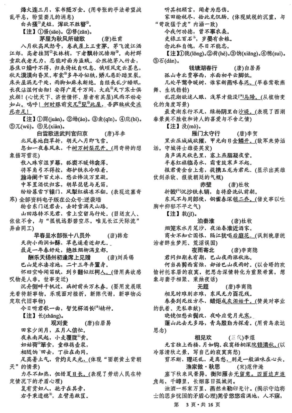 初中语文考纲50篇必背古诗词.pdf