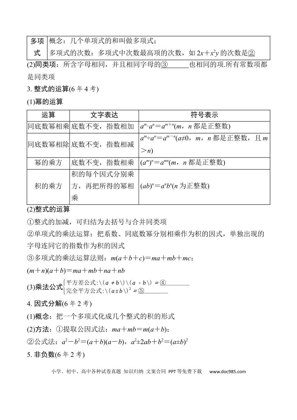 初中数学初中数学49个微专题考点讲练03   代数式、整式与因式分解.docx