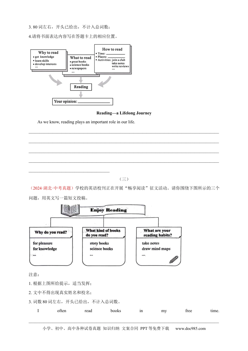 【中考英语真题满分作文精选】专题07 阅读、故事与哲理类（原卷版）.docx