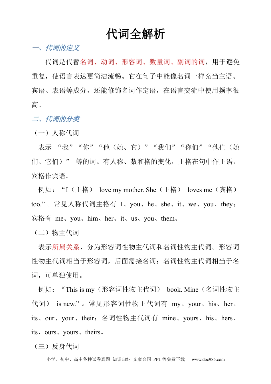 专题11 代词全解析+必刷题（含答案）.docx