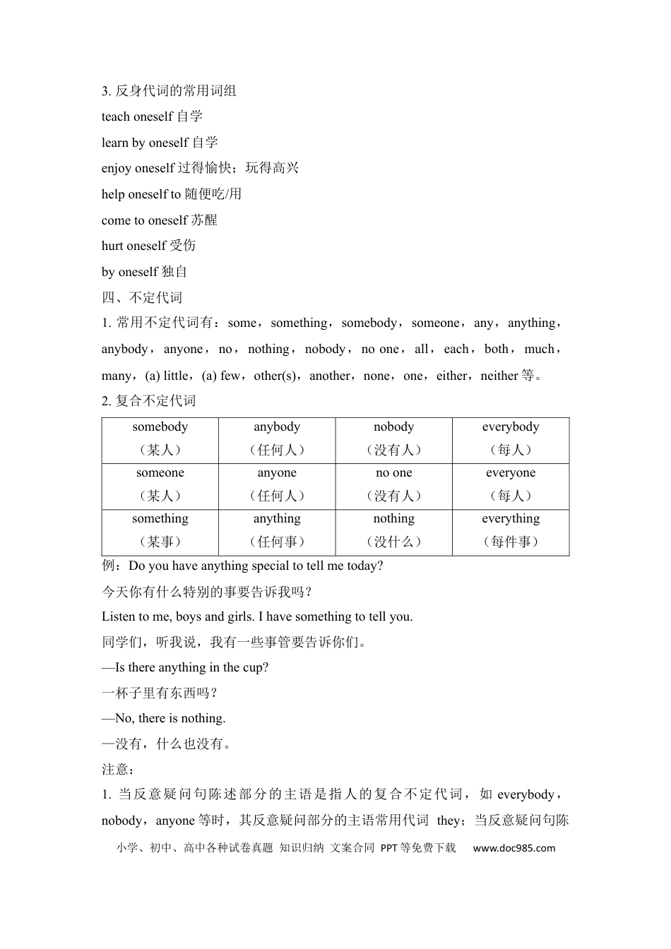初中英语知识点清单（4）代词.docx