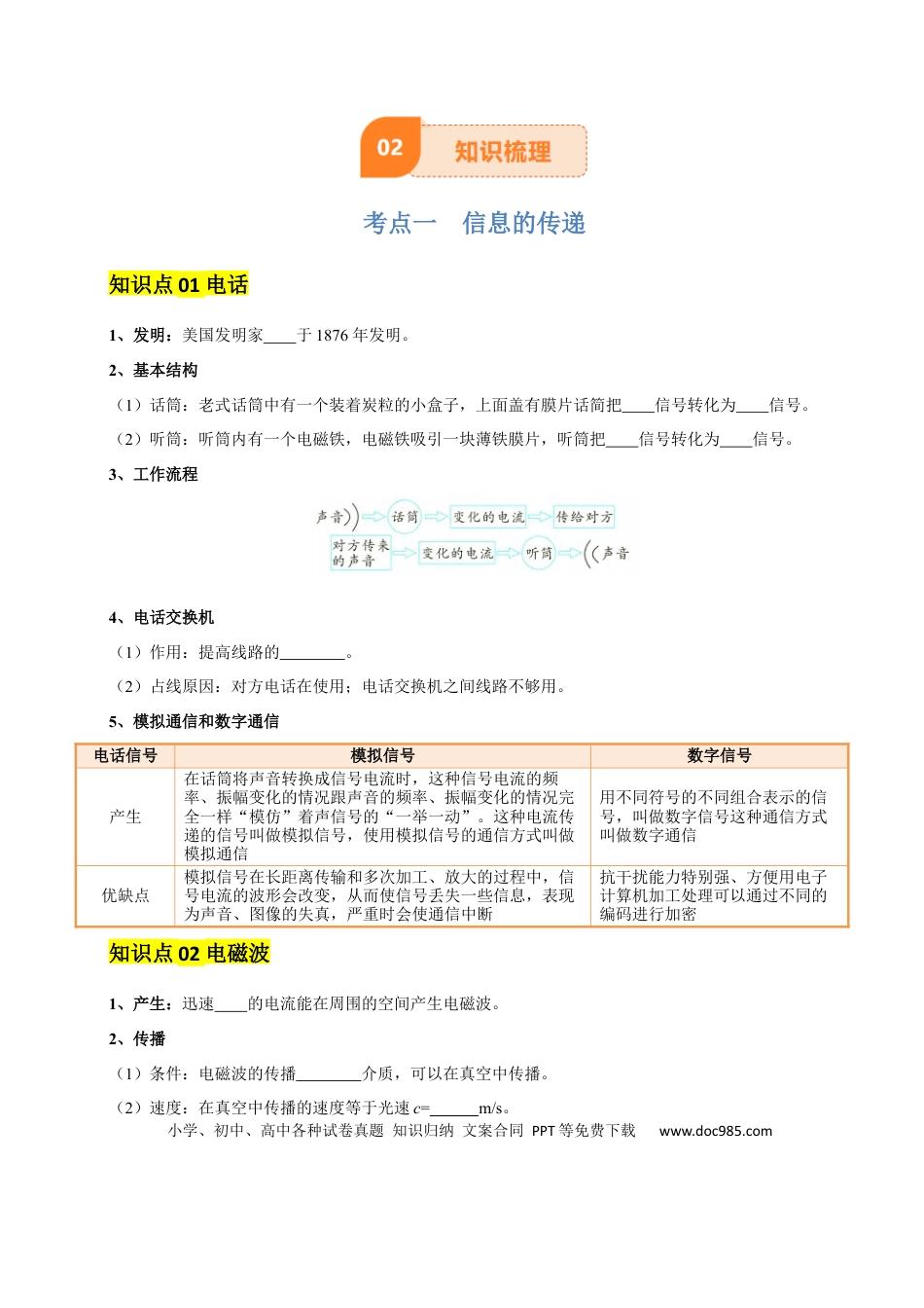 专题13 信息传递和能源（2大模块知识清单+5个易混易错+4种方法技巧+典例真题精析）（原卷版）.docx