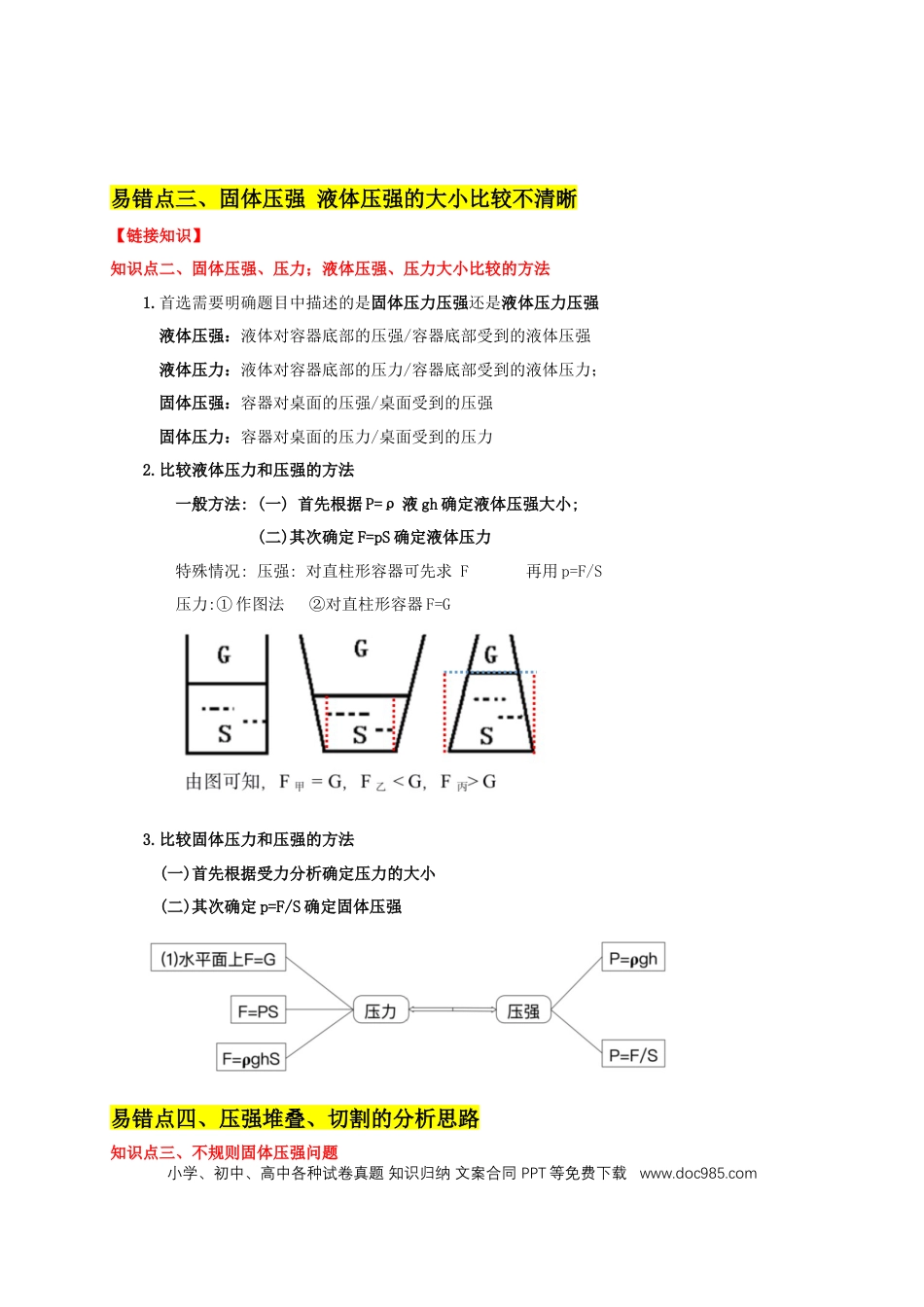 易错点08 理解压力、压强的定义去分析压强叠放（切割）问题（4陷阱点5题型）（原卷版）.docx