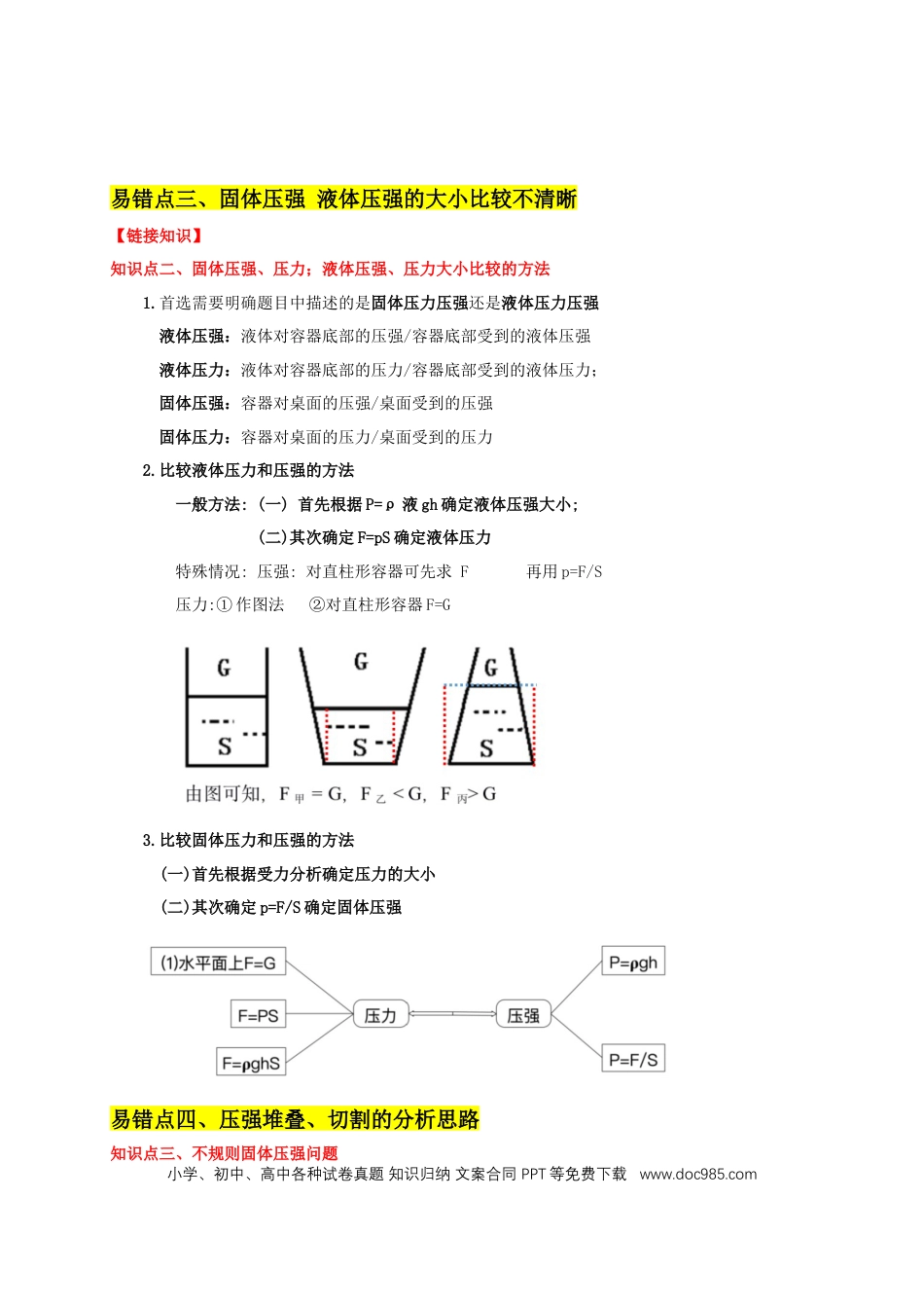 易错点08 理解压力、压强的定义去分析压强叠放（切割）问题（4陷阱点5题型）（解析版）.docx